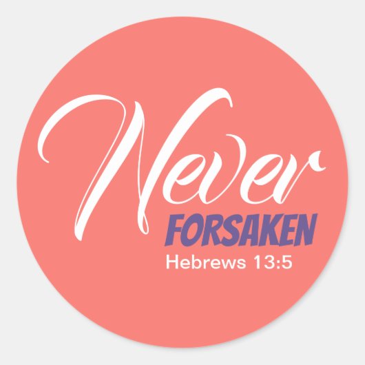 Sticker Rond JAMAIS OUBLIÉ Écriture Hébreux Christian Coral (Devant)
