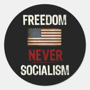 Sticker Rond Jamais socialisme Antisocialiste Républicain