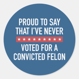 Sticker Rond Jamais voté pour Trump