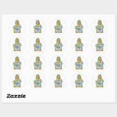 Sticker Rond Jambe de Lizard Macbeth sorcières sort (Feuille)