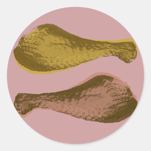 Sticker Rond Jambes de poulet frit (Devant)