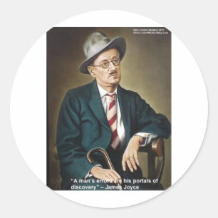 Sticker Rond James Joyce "Erreurs/Portails" Citations Cadeaux &