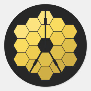 Sticker Rond James Webb Télescope Spatial Miroir Jaune