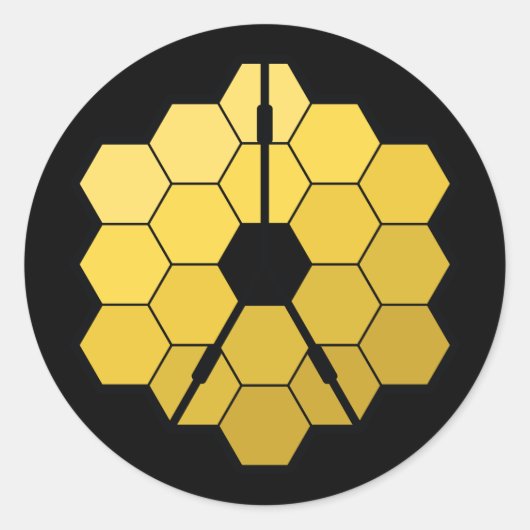 Sticker Rond James Webb Télescope Spatial Miroir Jaune (Devant)