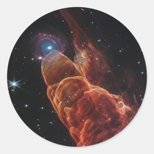 Sticker Rond James Webb Télescope Spatial Tornado cosmique (Devant)