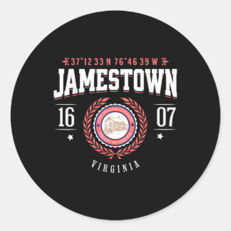 Sticker Rond Jamestown Virginia Colony Rustic Souvenir Revoluti