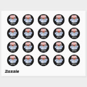 Sticker Rond Jammies Funny Pajama Jam Pun Dark BG (Feuille)