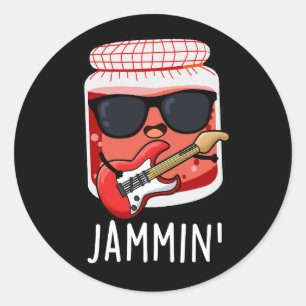 Sticker Rond Jammin Funny Rocker Jam Pun