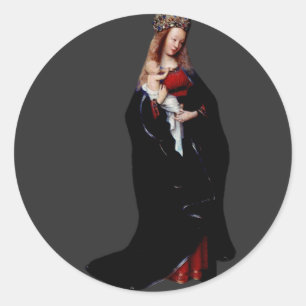 Sticker Rond Jan van Eyck - La Vierge à l'église Beaux-Arts