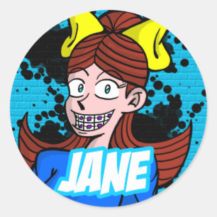 Sticker rond Jane