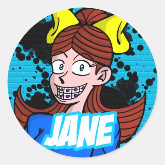 Sticker rond Jane (Devant)