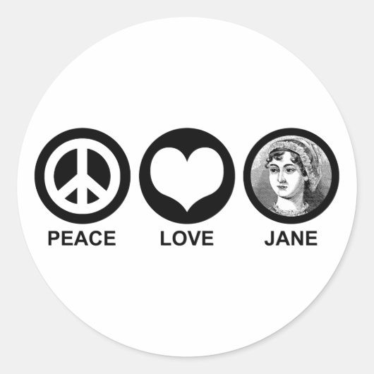 Sticker Rond Jane Austen (Devant)