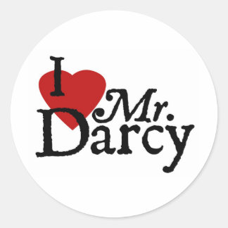 Sticker Rond Jane Austen J'AIME M. Darcy
