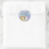 Sticker Rond Jane Austen Livre Lecture Citation Aquarelle Fleur (Sac)