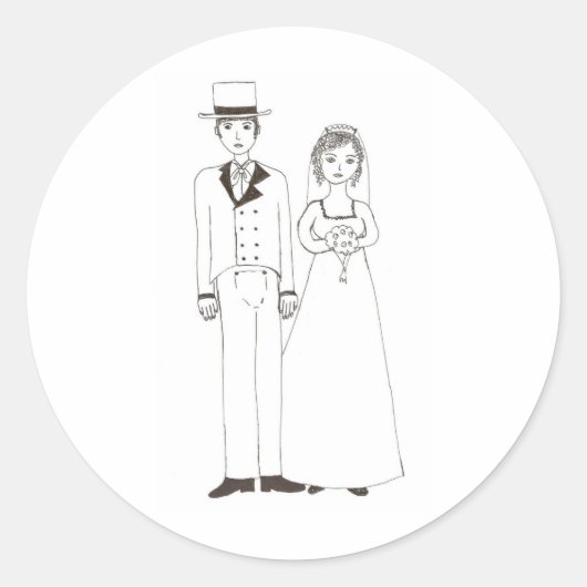 Sticker Rond Jane Austen Mariage (Devant)