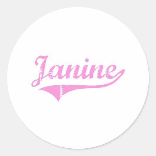 Sticker Rond Janine Classic Style Nom (Devant)