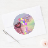 Sticker Rond Janvier Anniversaire Garnet Coeur (Enveloppe)