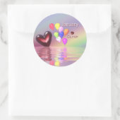 Sticker Rond Janvier Anniversaire Garnet Coeur (Sac)