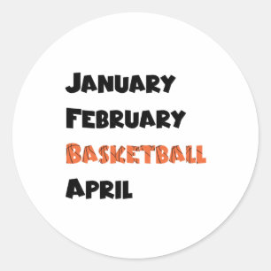 Sticker Rond Janvier Février Basket Avril