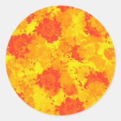Sticker Rond Japanese floral red patterns (Devant)