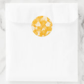 Sticker Rond Japanese floral red patterns. (Sac)