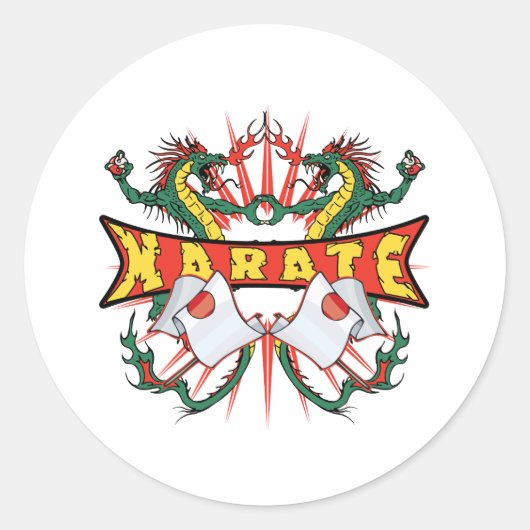 Sticker Rond Japon Karate Dragons (Devant)