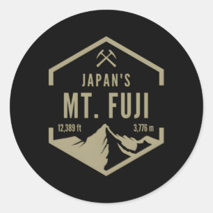 Sticker Rond Japon Mont Fuji