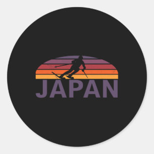 Sticker Rond Japon Niseko Hokkaido Island Station de ski Snowbo