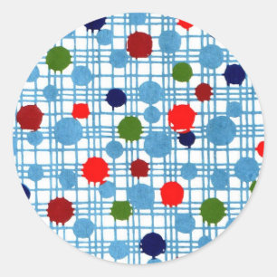 Sticker Rond Japon Rétro 1950 1960 Chiyogami Origami Japonais