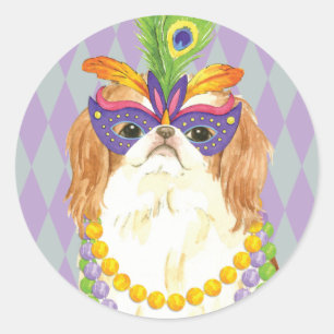 Sticker Rond Japonais Chin de mardi gras