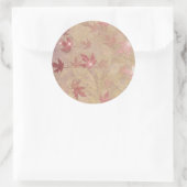 Sticker Rond japonais feuille d'érable damassé or rose élégant (Sac)