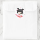 Sticker Rond Japonais Geisha Doll - série buns (Sac)