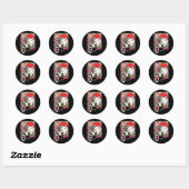 Sticker Rond Japonais Samurai Chat Guerrier Japon Ninja Kitten (Feuille)