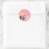 Sticker Rond japonaise Kanji Calligraphie Sakura (Sac)