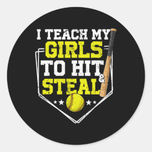 Sticker Rond J'Apprends À Ma Fille À Frapper Et À Voler Douce M