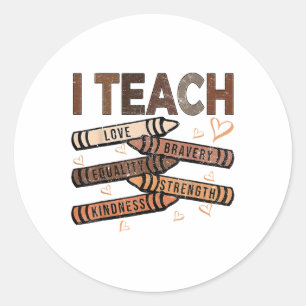 Sticker Rond J'Apprends Bravoure Aimer Égalité Force