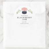Sticker Rond Jar à confiture de Blackberry fait maison (Sac)