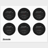 Sticker Rond Jar de confiture maison moderne noir et blanc (Feuille)