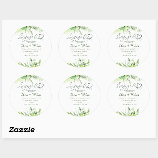 Sticker Rond Jardin à thème romantique vert (Feuille)