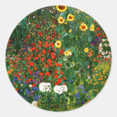 Sticker Rond Jardin agricole avec tournesols (Devant)