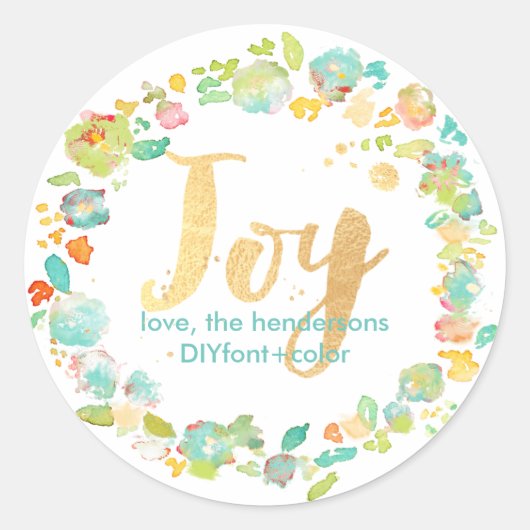 Sticker Rond Jardin/aquarelle fleurie de PixDezine sophie (Devant)