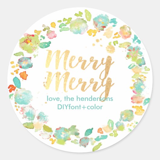 Sticker Rond Jardin/aquarelle fleurie de PixDezine sophie (Devant)