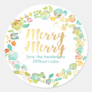 Sticker Rond Jardin/aquarelle fleurie de PixDezine sophie