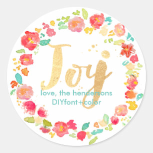 Sticker Rond Jardin/aquarelle fleurie de PixDezine sophie