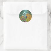 Sticker Rond Jardin aux fleurs, Gustav Klimt (Sac)