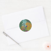 Sticker Rond Jardin aux fleurs, Gustav Klimt (Enveloppe)