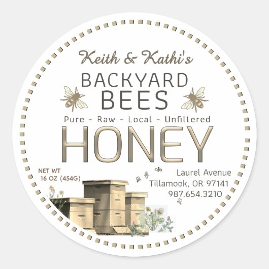 Sticker Rond Jardin Bees Hives et Little Bees Garden (Devant)