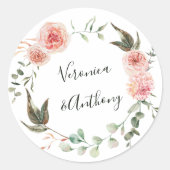 Sticker Rond Jardin botanique fleuri Mariage de couronne (Devant)