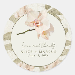 Sticker Rond Jardin Botanique Tropical de Mariage Cadeau de Rem