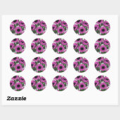 Sticker Rond Jardin d'anémone rose (Feuille)